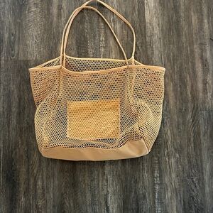 Mesh Tote Bag in Tan